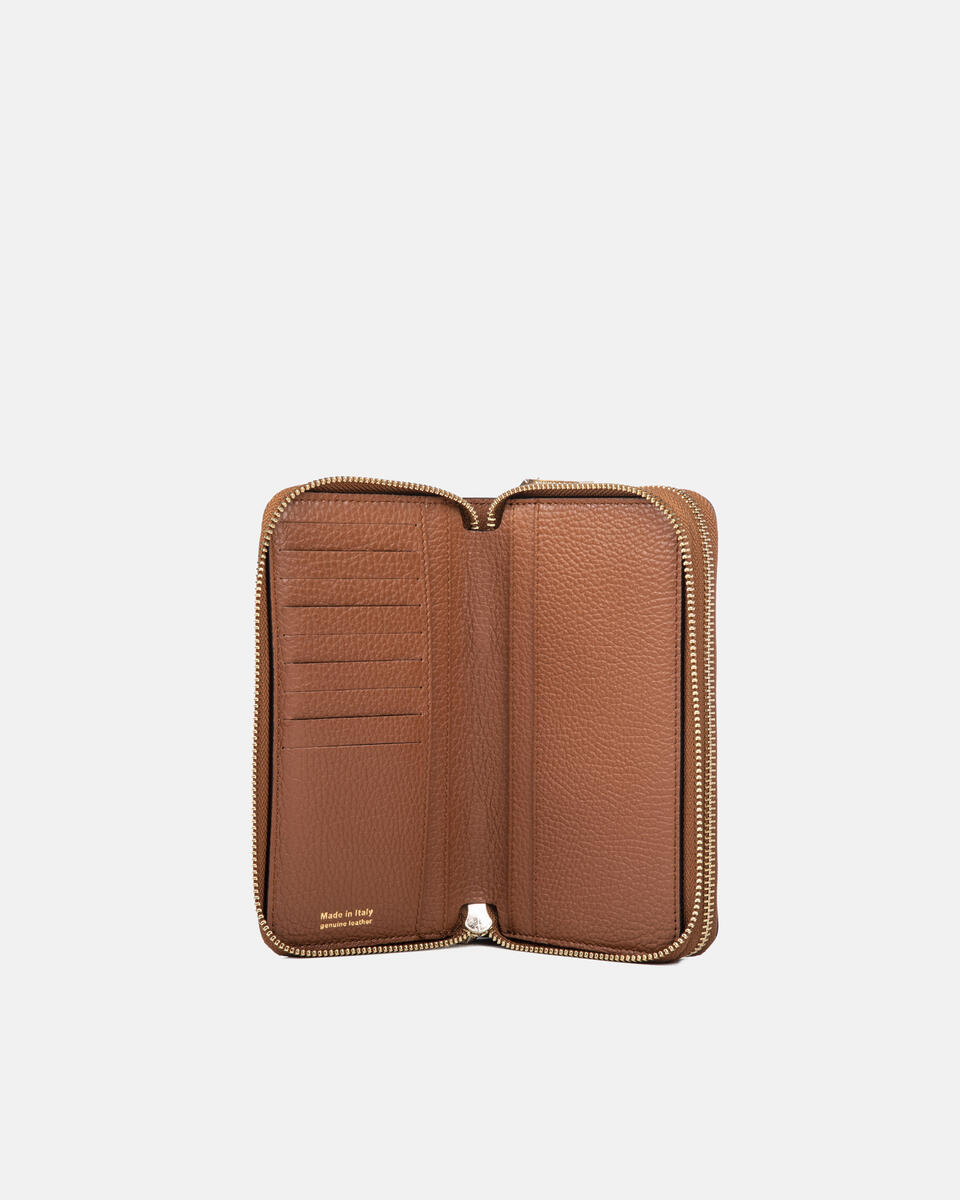 Portafoglio doppio zip around Caramel  - Portafogli Donna - Portafogli Donna - Portafogli - Cuoieria Fiorentina
