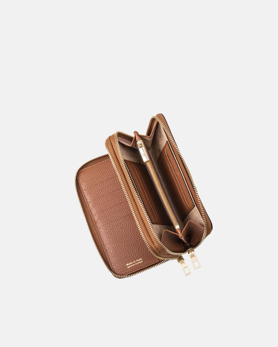 Portafoglio doppio zip around Caramel  - Portafogli Donna - Portafogli Donna - Portafogli - Cuoieria Fiorentina