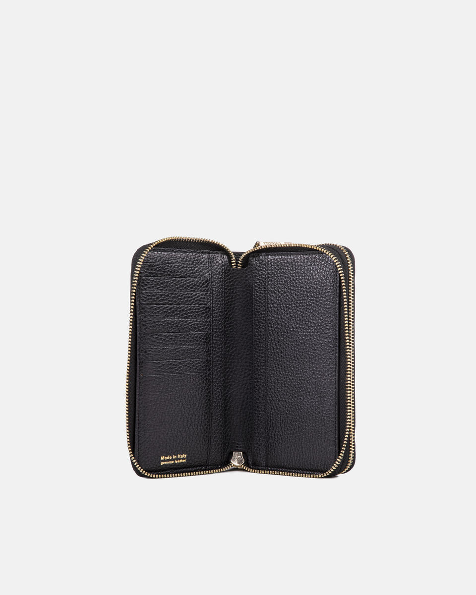 Double zip around wallet Black  - Women's Wallets - Women's Wallets - Wallets - Cuoieria Fiorentina