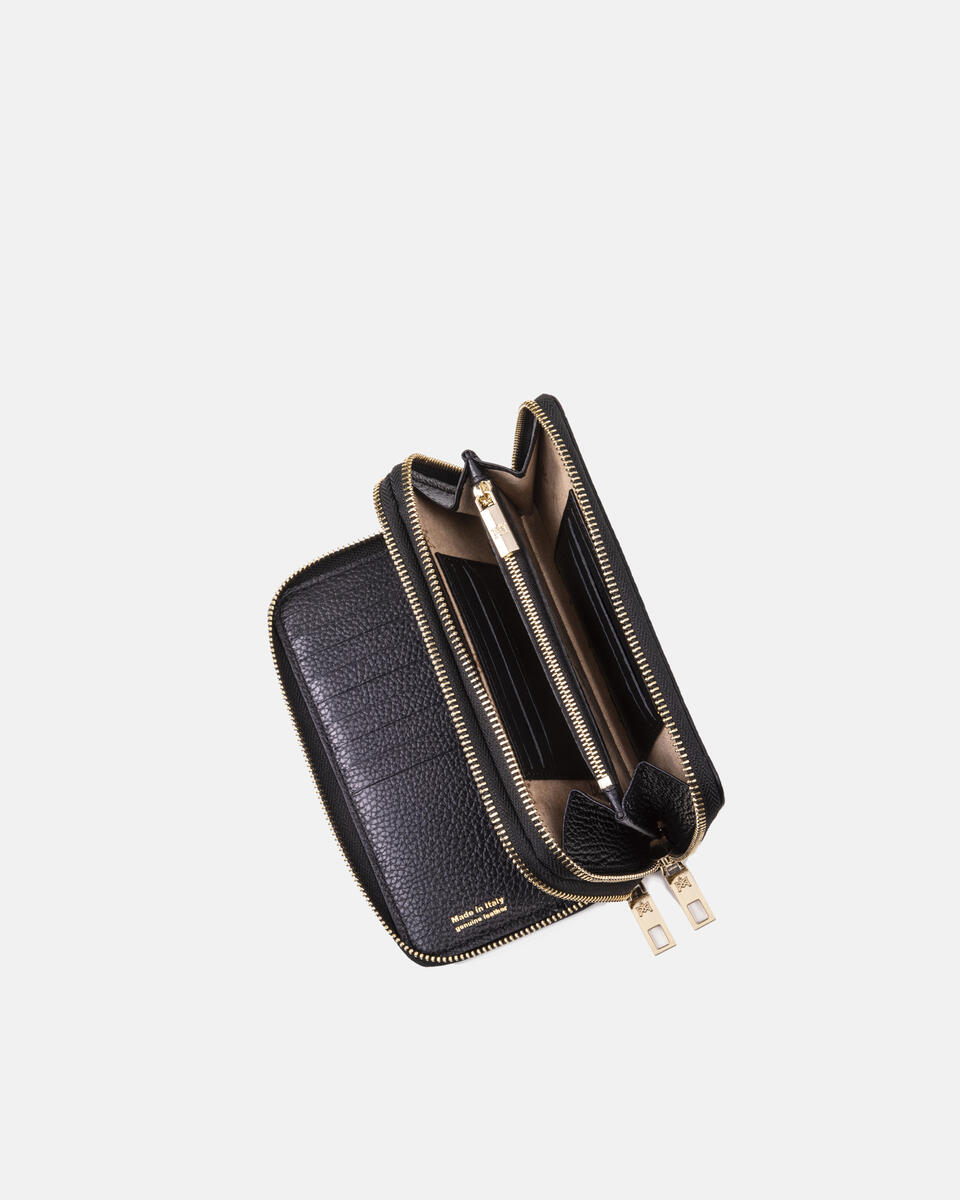Double zip around wallet Black  - Women's Wallets - Women's Wallets - Wallets - Cuoieria Fiorentina