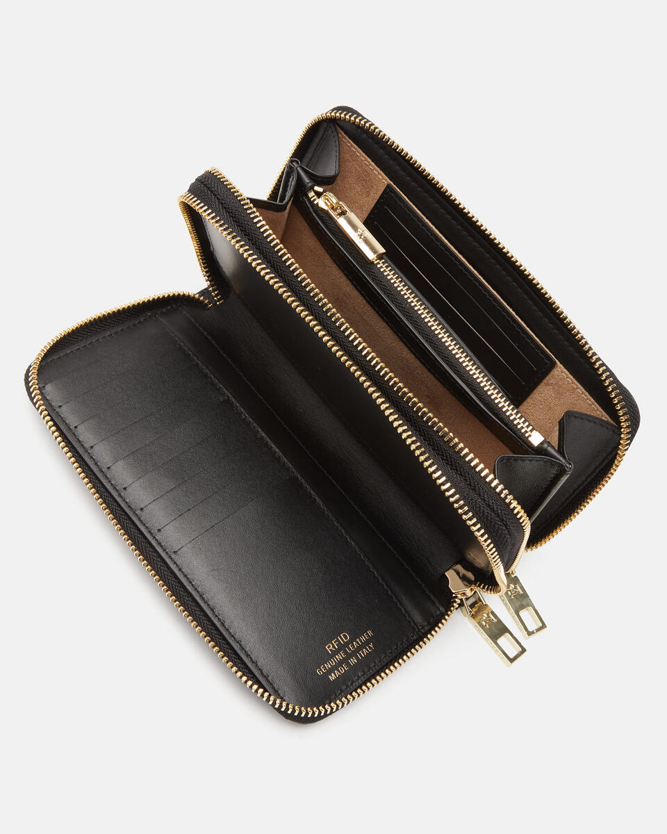 Double zip around wallet Black  - Women's Wallets - Women's Wallets - Wallets - Cuoieria Fiorentina