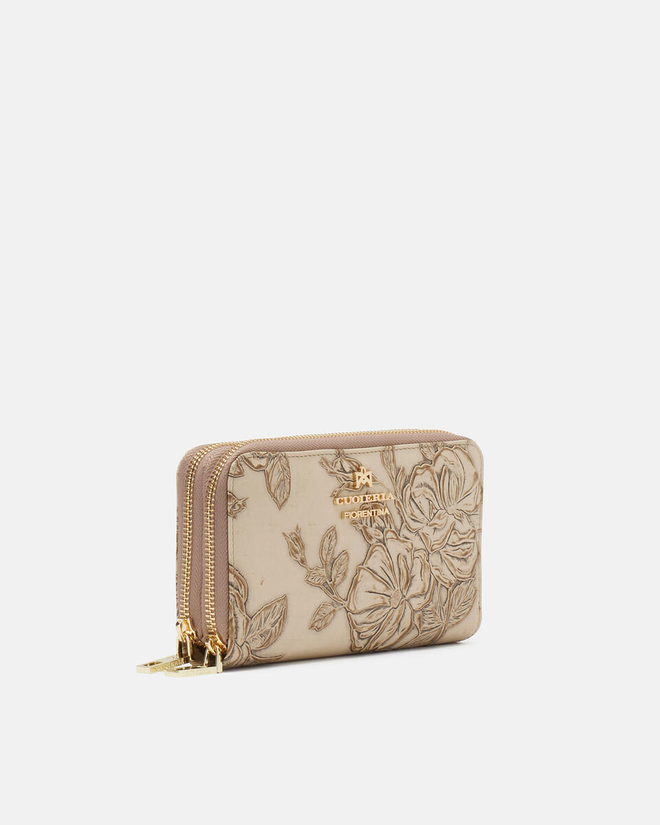 Double zip around wallet Taupe  - Women's Wallets - Women's Wallets - Wallets - Cuoieria Fiorentina
