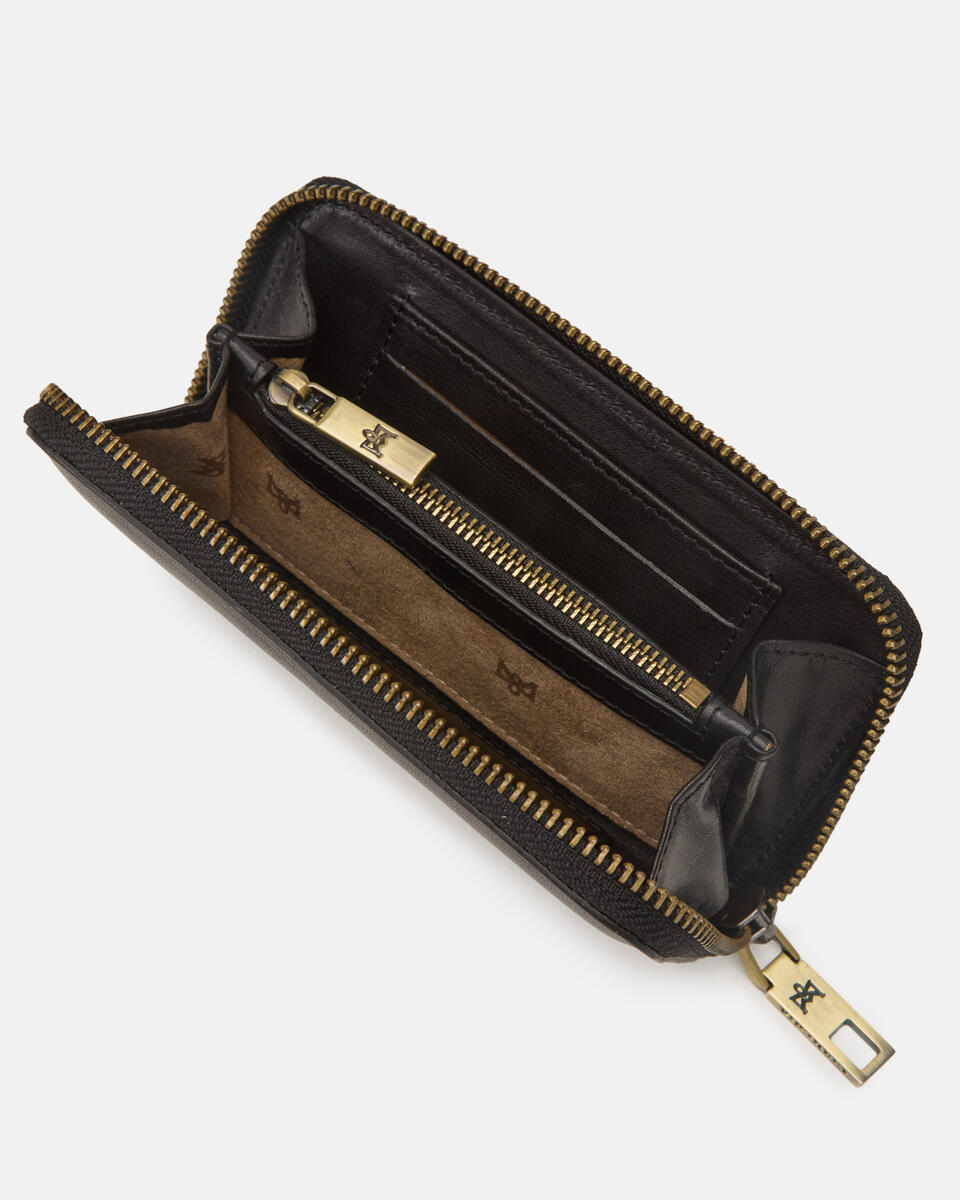 MINI ZIP AROUND WALLET Black  - Women's Wallets - Women's Wallets - Wallets - Cuoieria Fiorentina