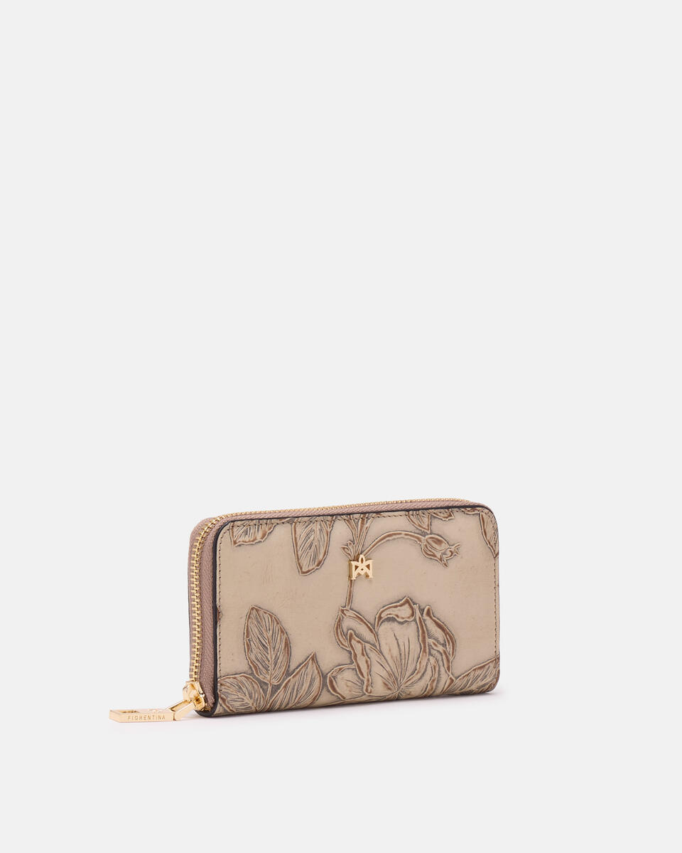 Portafoglio Small Zip Around Mimì Taupe  - Portafogli Donna - Portafogli Donna - Portafogli - Cuoieria Fiorentina