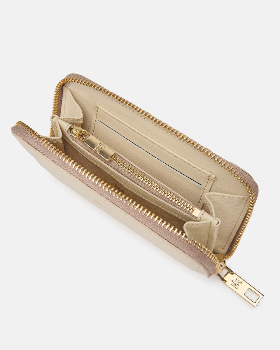 MINI ZIP AROUND WALLET Prosecco  - Women's Wallets - Women's Wallets - Wallets - Cuoieria Fiorentina