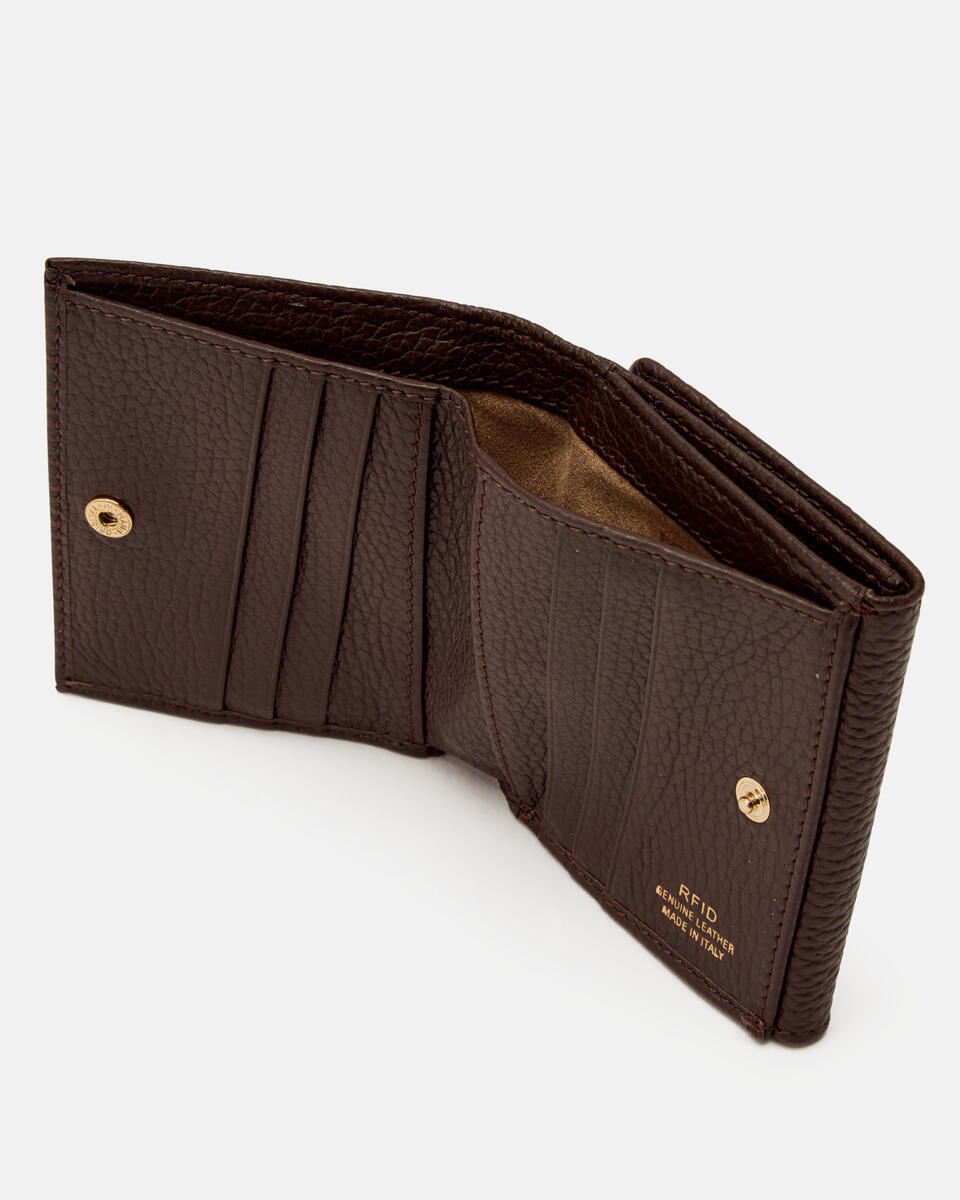 Small flap wallet Cioccolato  - Portafogli Donna - Portafogli Donna - Portafogli - Cuoieria Fiorentina