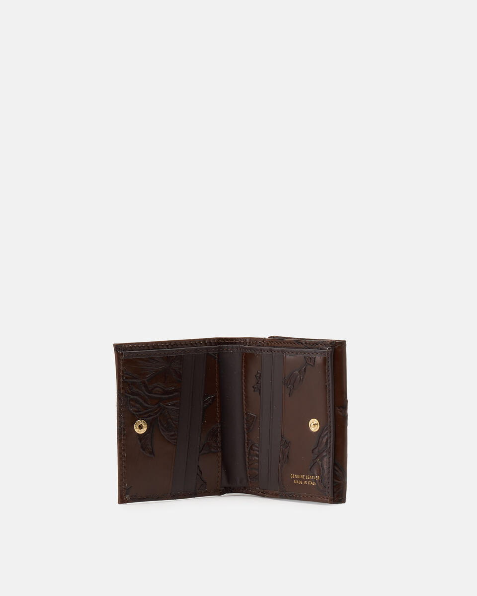 Small flap wallet mimì Mogano  - Portafogli Donna - Portafogli Donna - Portafogli - Cuoieria Fiorentina