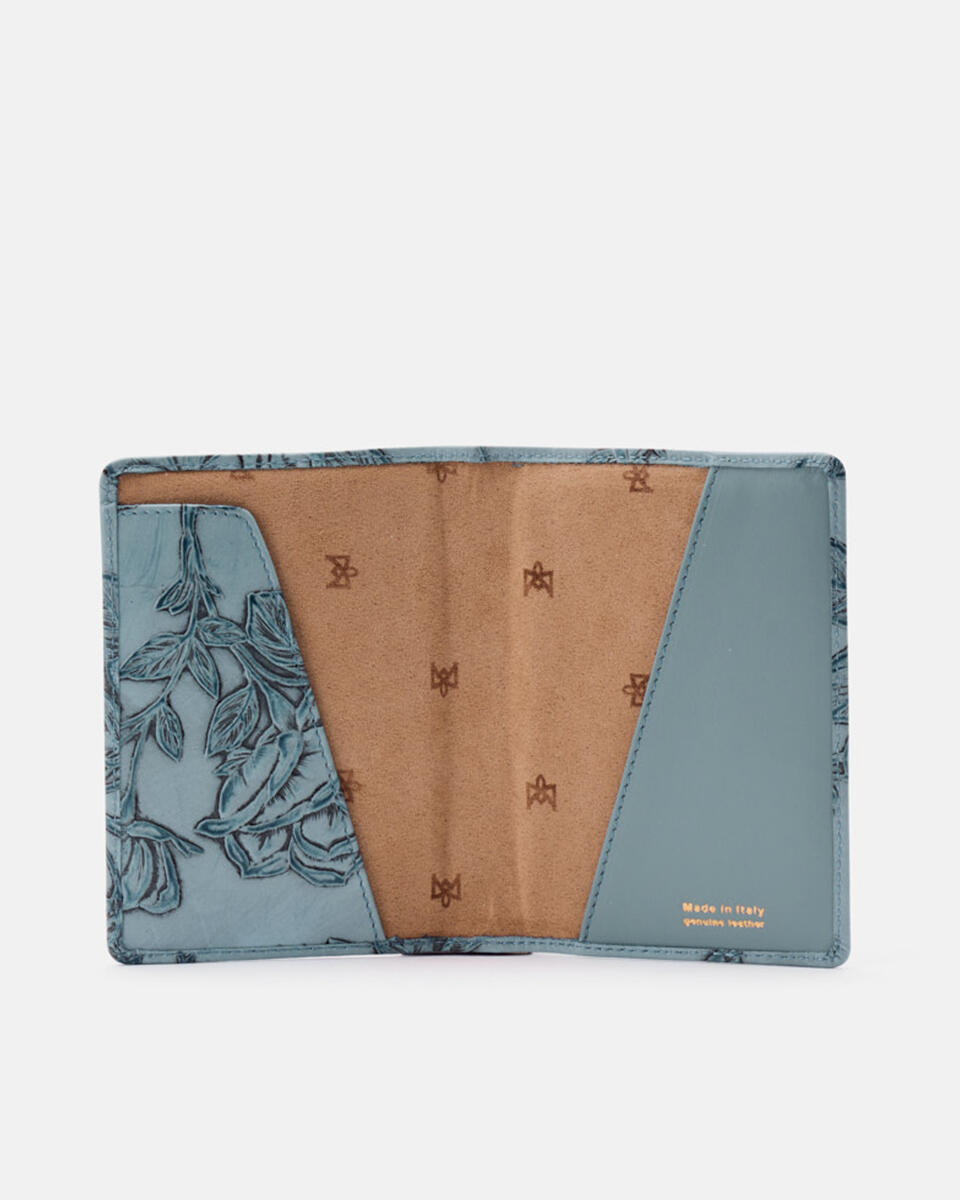 Portapassaporto Celeste  - Accessori Da Viaggio - Borse Da Viaggio - Cuoieria Fiorentina