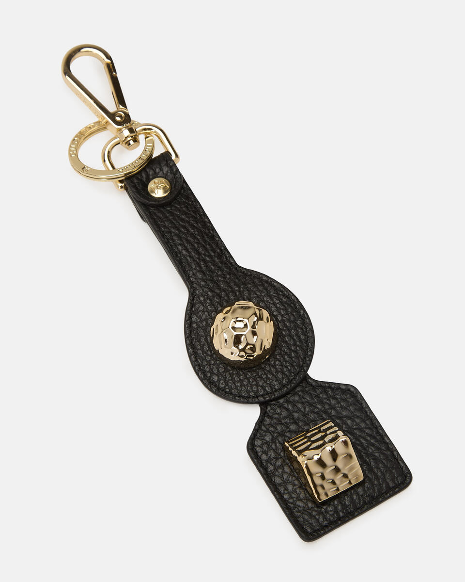 Portachiavi Twin in pelle con borchie Nero  - Portachiavi Donna - Accessori Donna - Accessori - Cuoieria Fiorentina