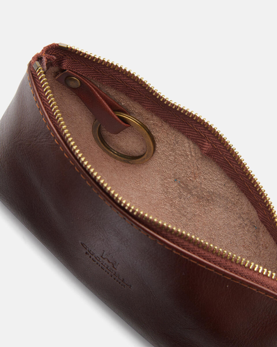 Bustina Portachiavi Marrone  - Portachiavi Donna - Accessori Donna - Accessori - Cuoieria Fiorentina