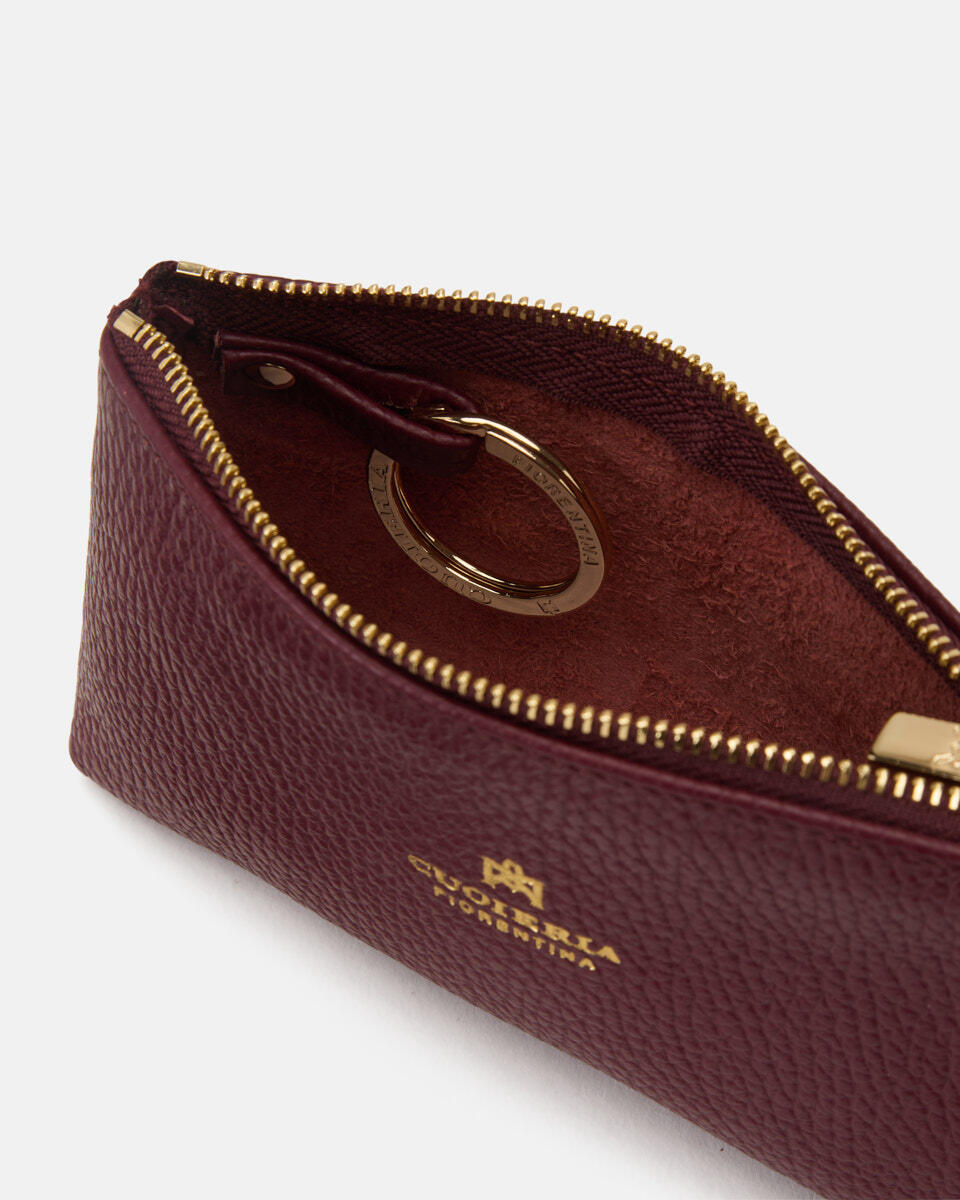 Bustina portamonete grande Velvet Bordeaux  - Necessaire - Accessori Donna - Accessori - Cuoieria Fiorentina
