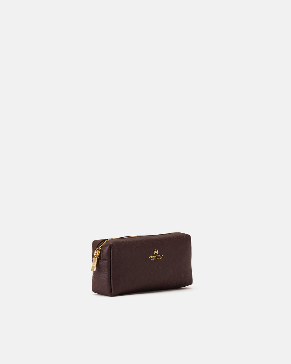 Velvet portatrucco grande Coffee  - Necessaire - Accessori Donna - Accessori - Cuoieria Fiorentina