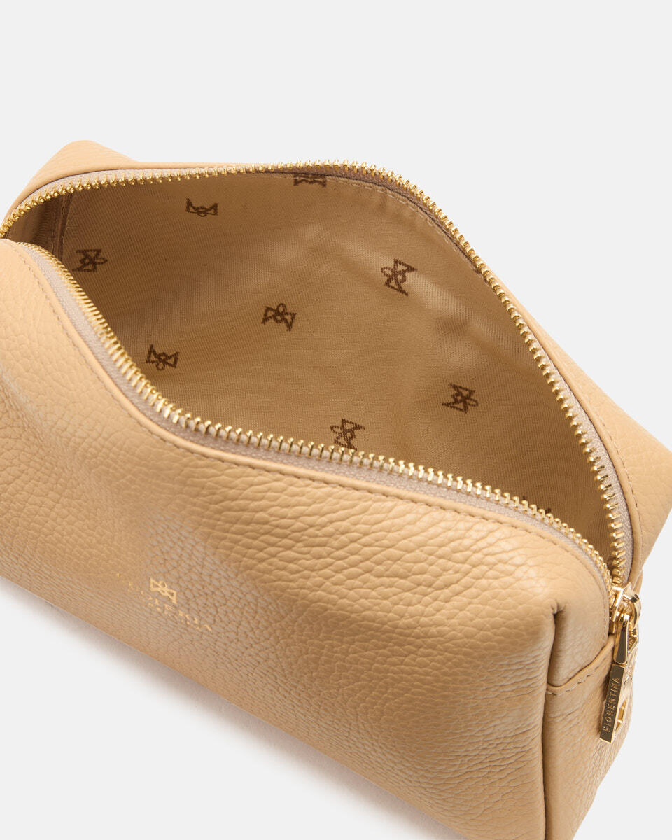 Large make up case Champagne  - Accessories - Special Price - Cuoieria Fiorentina