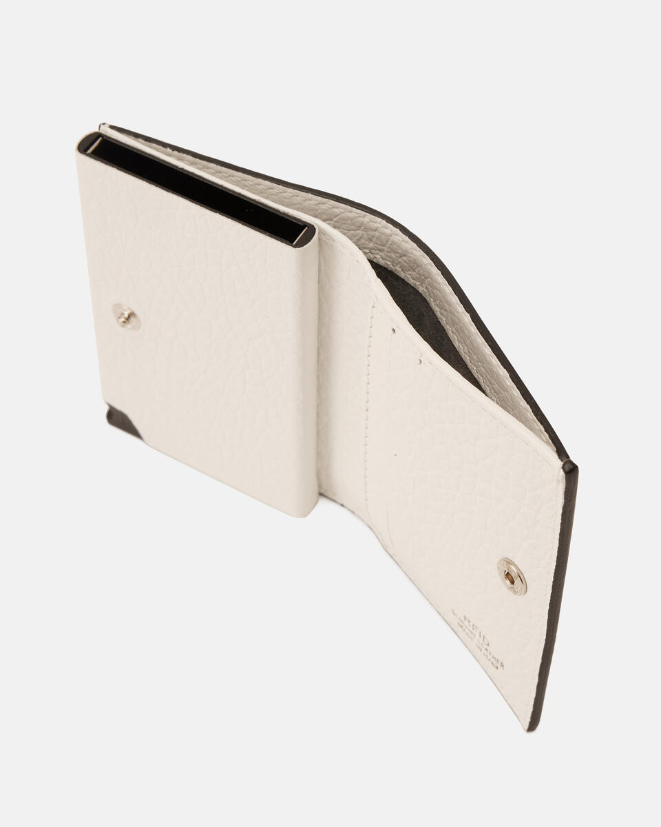 Snap card holder White  - Cuoieria Fiorentina