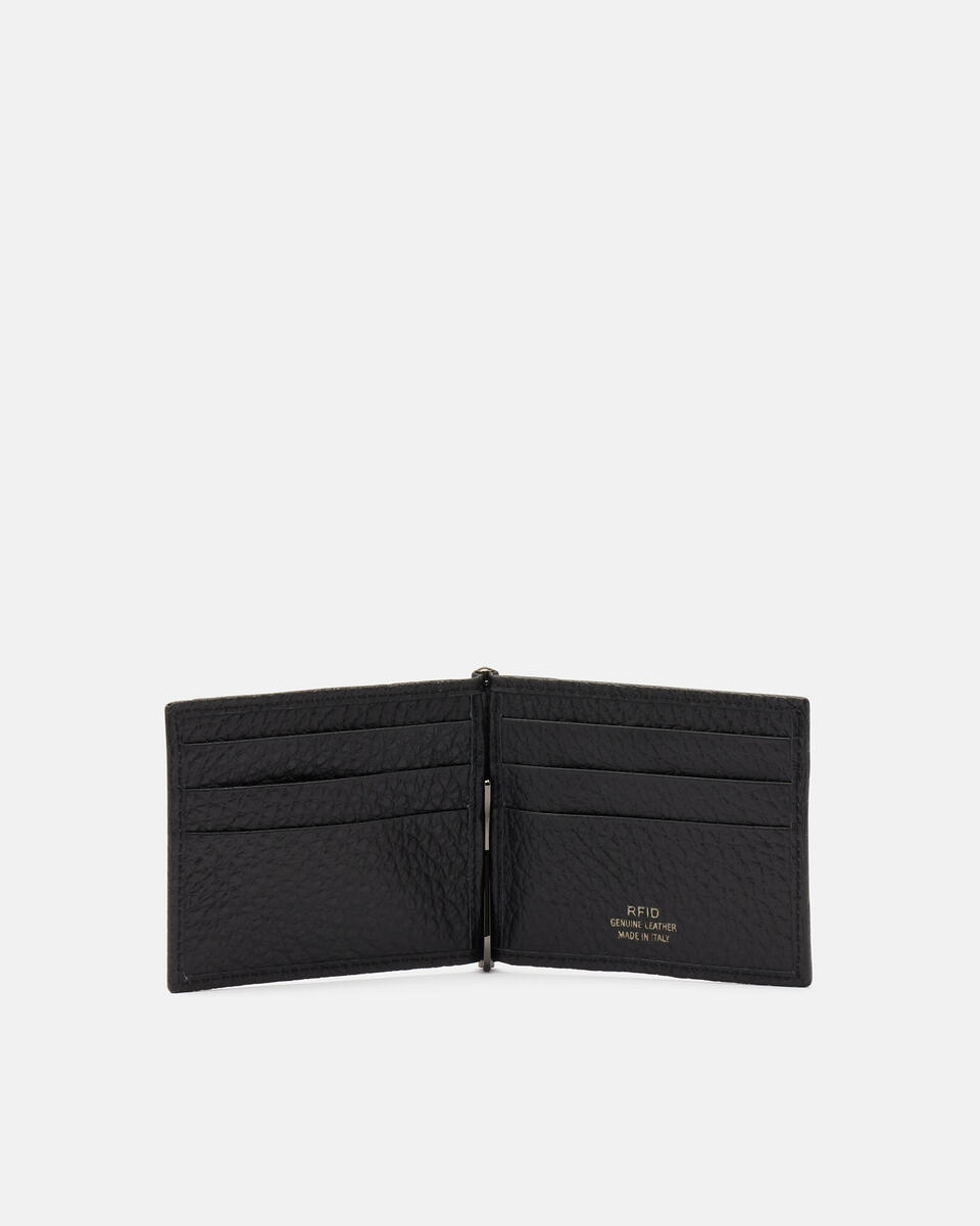 WALLET WITH MONEY CLIP Black  - Women's Wallets - Men's Wallets - Wallets - Cuoieria Fiorentina
