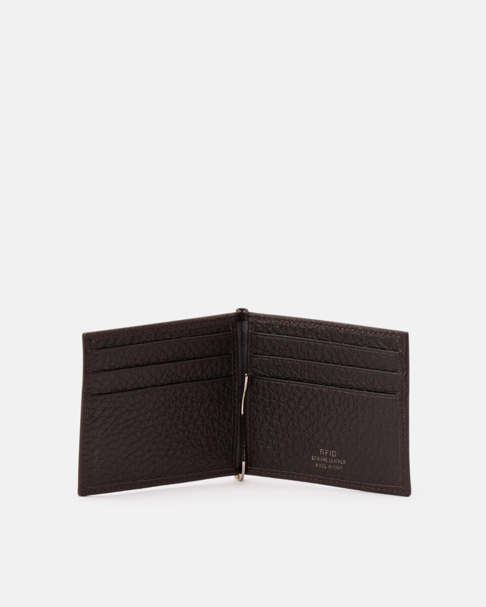 WALLET WITH MONEY CLIP Dark brown  - Women's Wallets - Men's Wallets - Wallets - Cuoieria Fiorentina