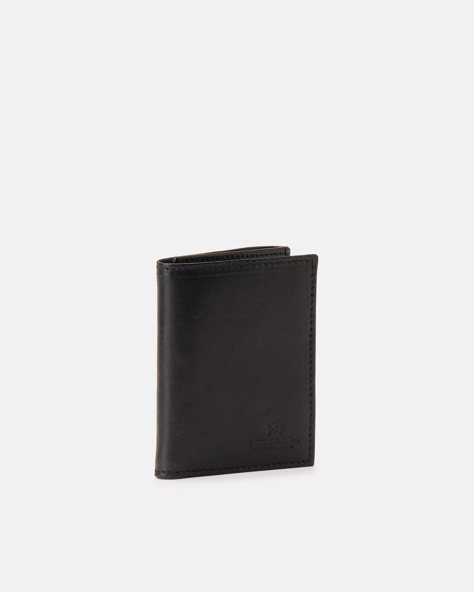 W&C Portafoglio trifold Nero  - Portafogli Donna - Portafogli Uomo - Portafogli - Cuoieria Fiorentina